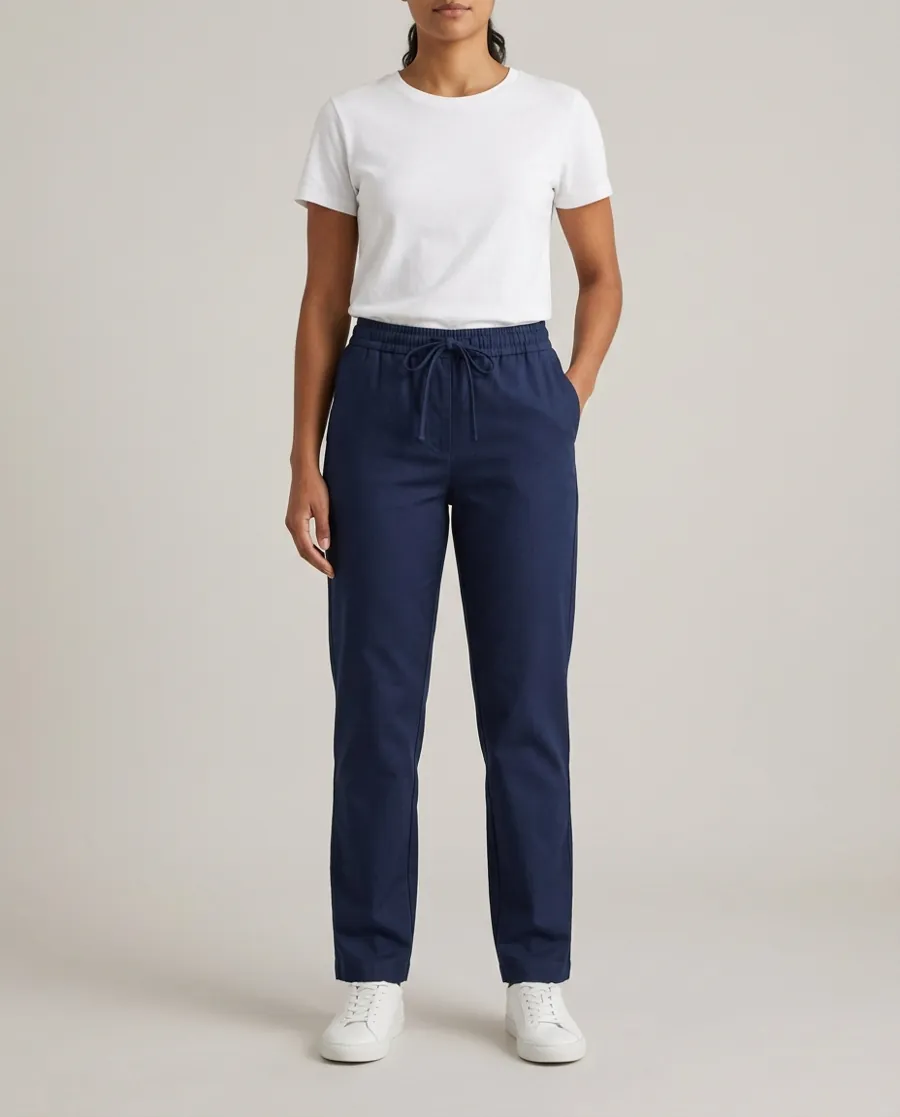 Calça de Oxford Azul Marinho