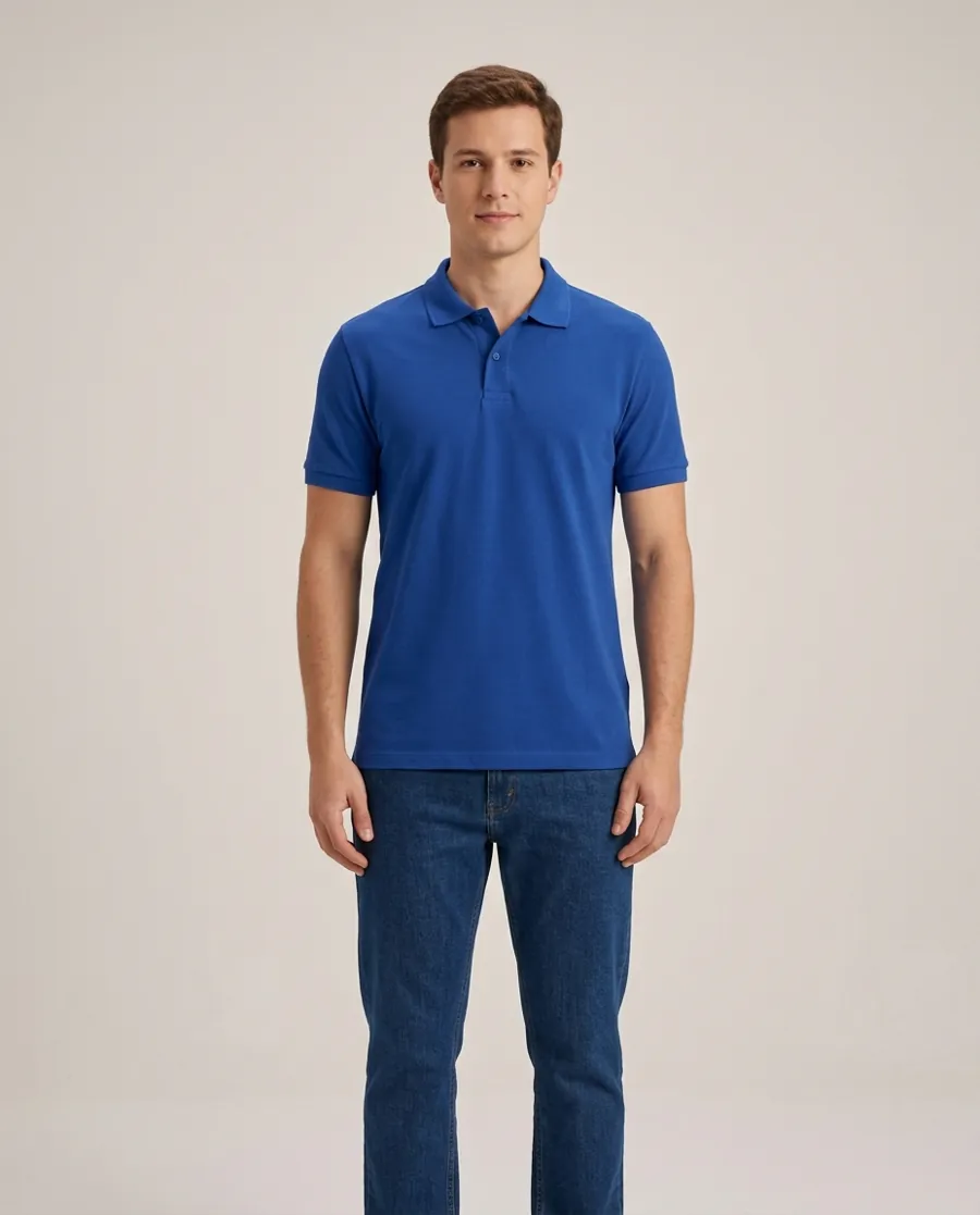 Camisa Gola Polo Azul Royal